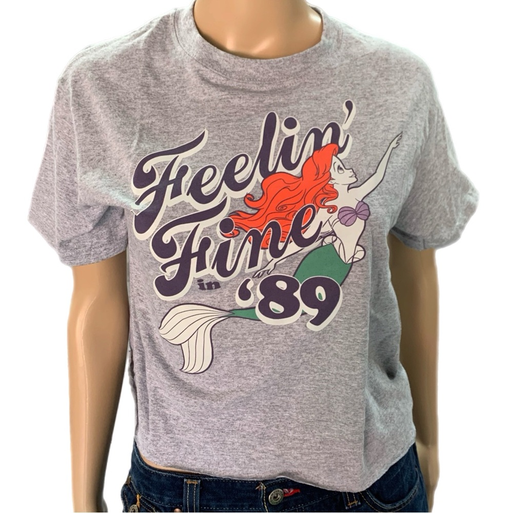 Little Mermaid Croptop, Disney size Small, cotton, distressed